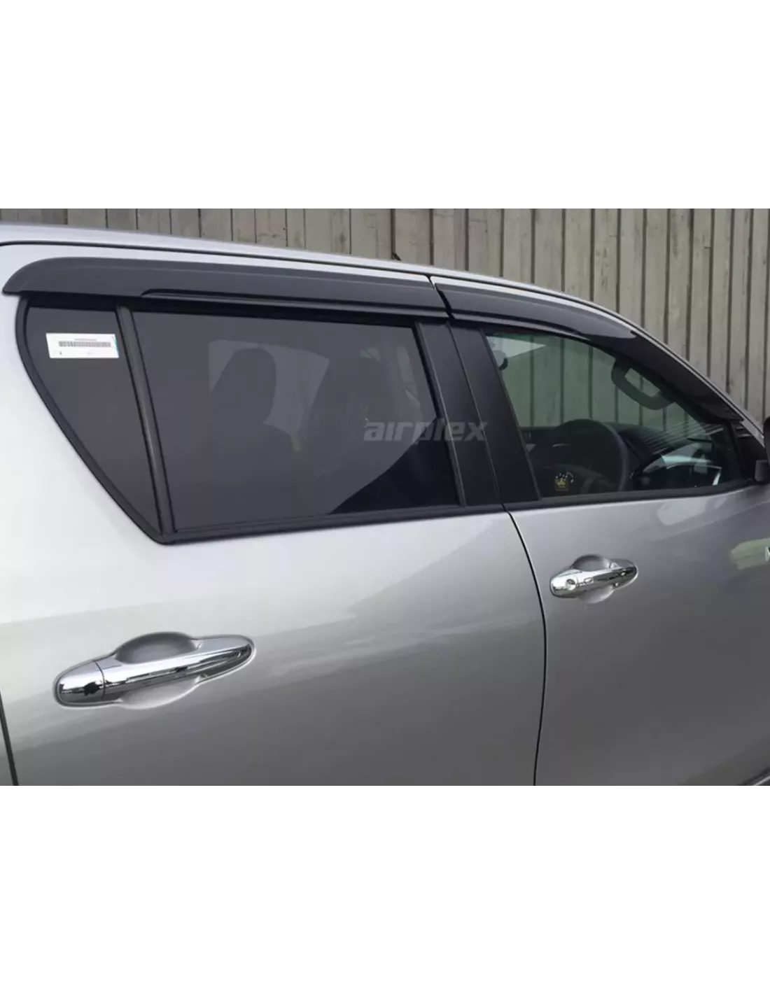 Jeu 4 déflecteurs vitre avant et arrière Hilux Revo AIRPLEX -