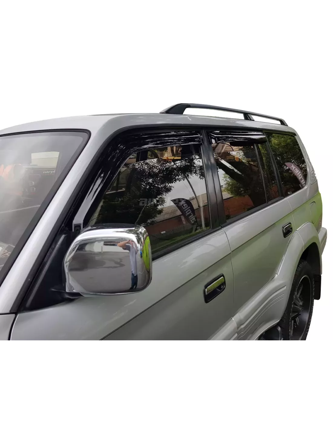 Jeu 4 déflecteurs vitre avant et arrière Toyota KZJ95 KDJ95 AIRPLEX -