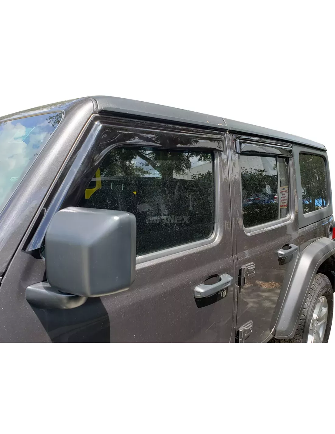 Jeu 4 déflecteurs vitre avant et arrière Jeep Wrangler JL et