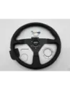 Volant plat trois branches cuir noir Ø350mm DTC PARTS - accessoire 4x4