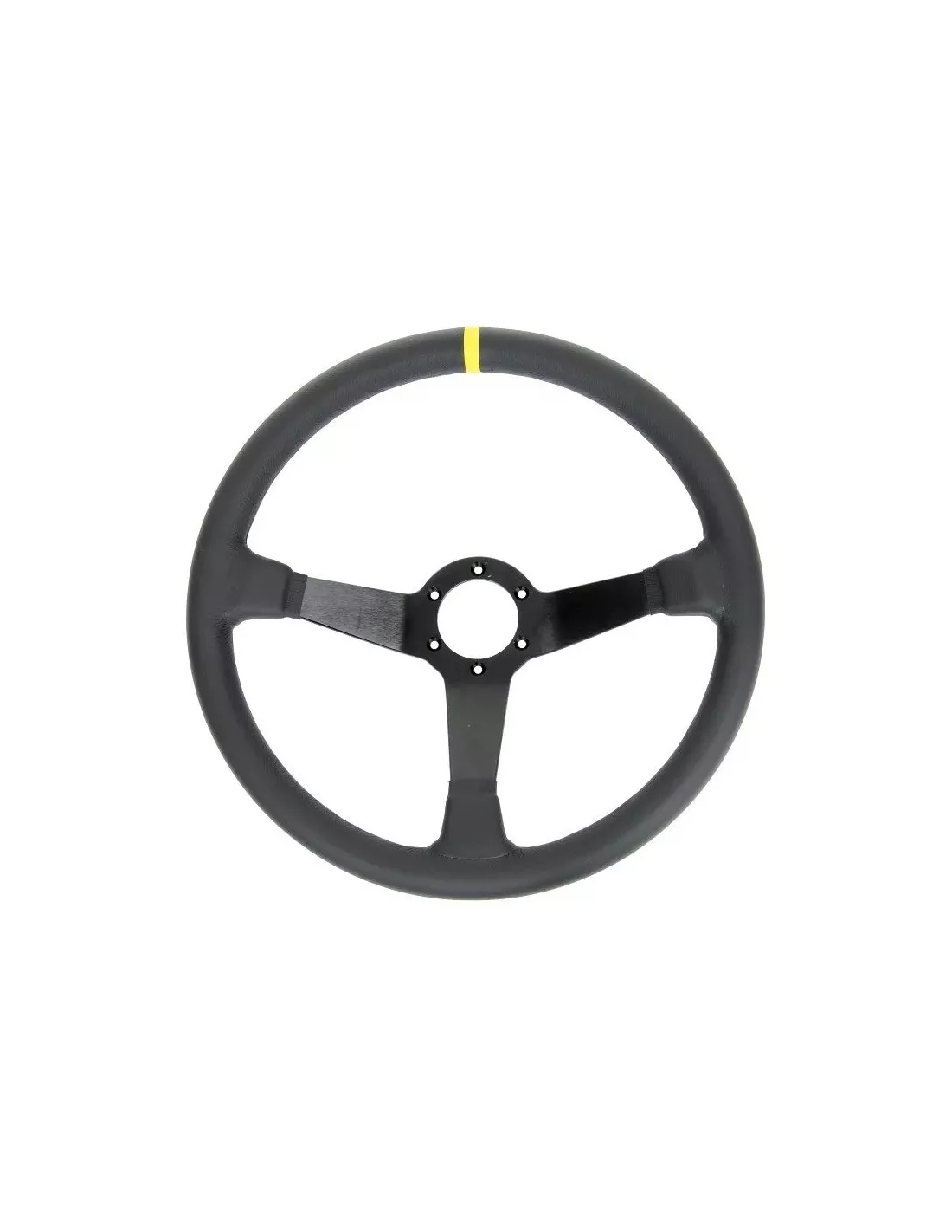 Volant Racing en cuir noir Ø380 DTC PARTS - accessoire 4x4