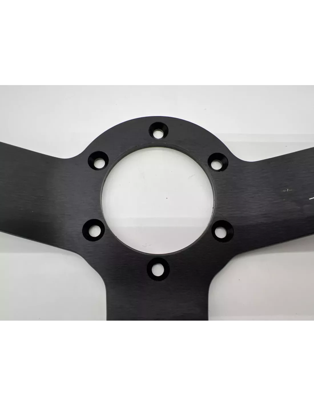 Volant Racing en cuir noir Ø380 en peau retournée DTC PARTS -