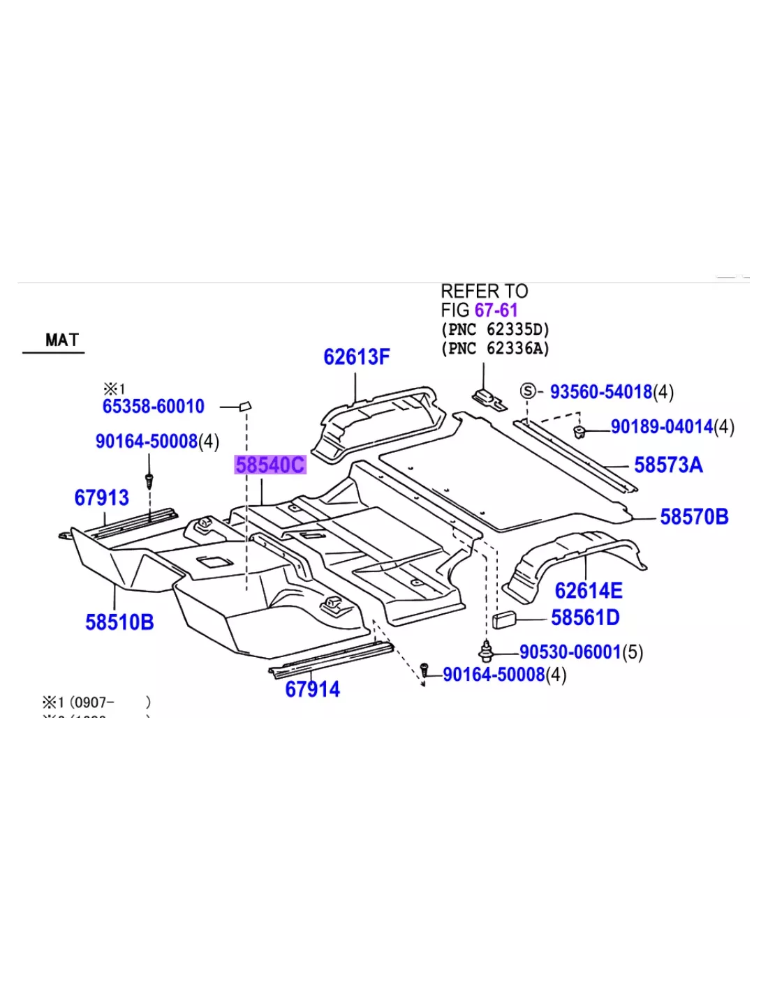 Tapis de sol central gris GRJ71 TOYOTA - accessoire 4x4
