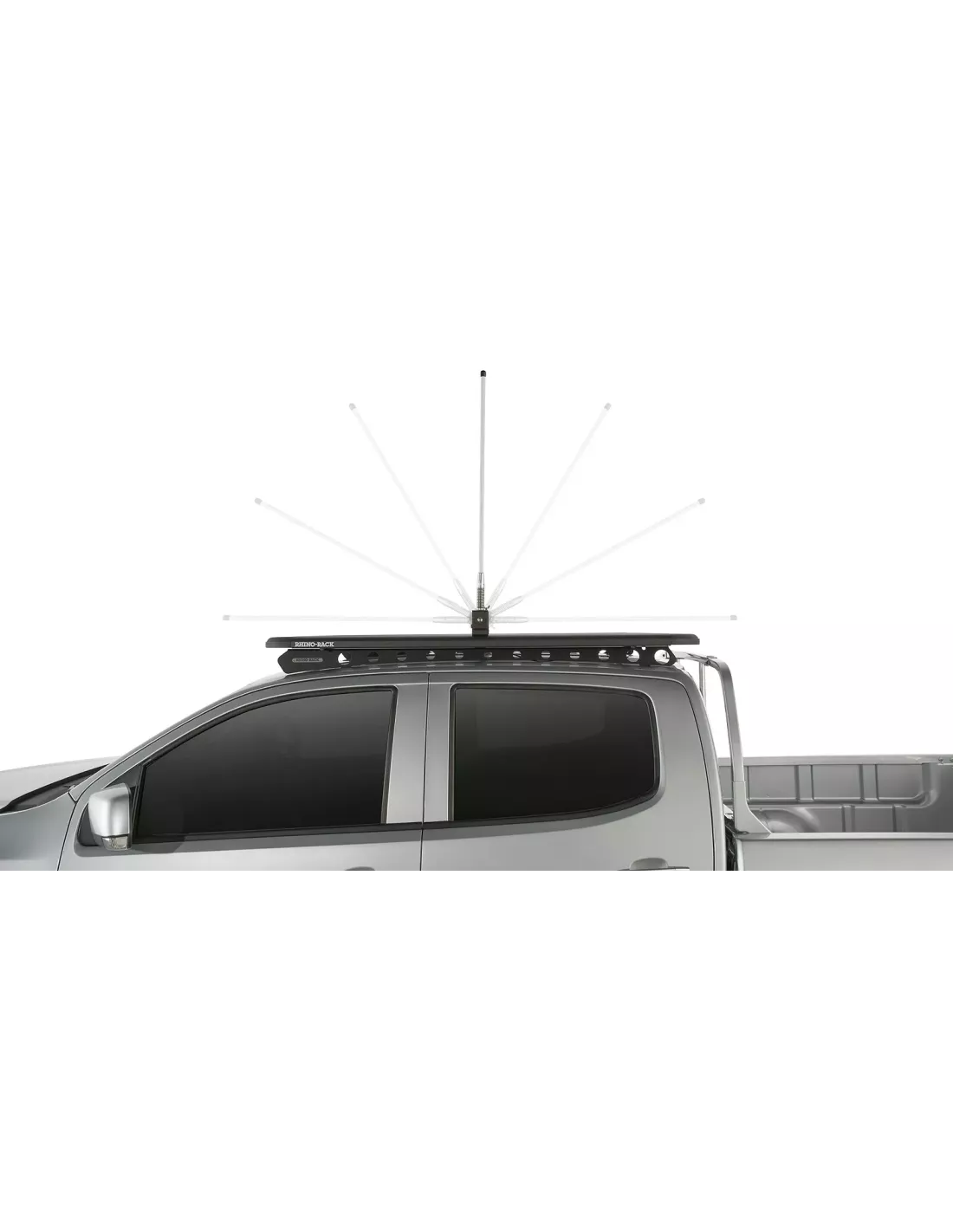 Support pliant rabatable d'antenne ou led pour galerie et barre de
