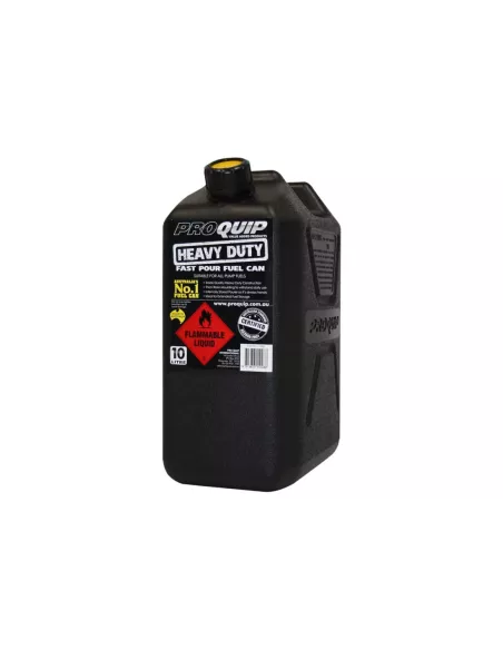 Jerrycan carburant - plastique noir 10L - avec bec verseur amovible