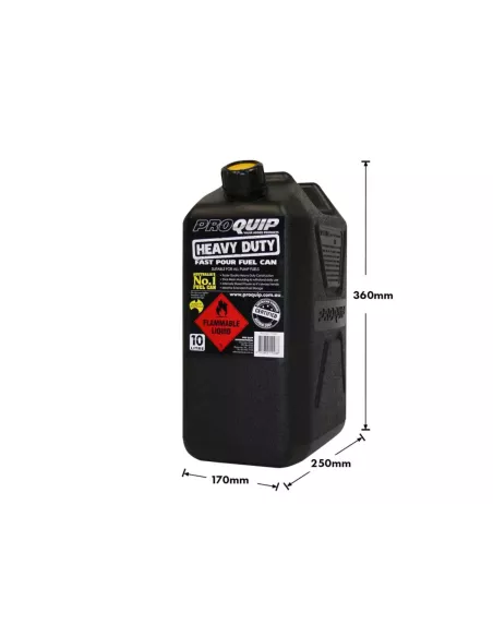Jerrycan carburant - plastique noir 10L - avec bec verseur amovible