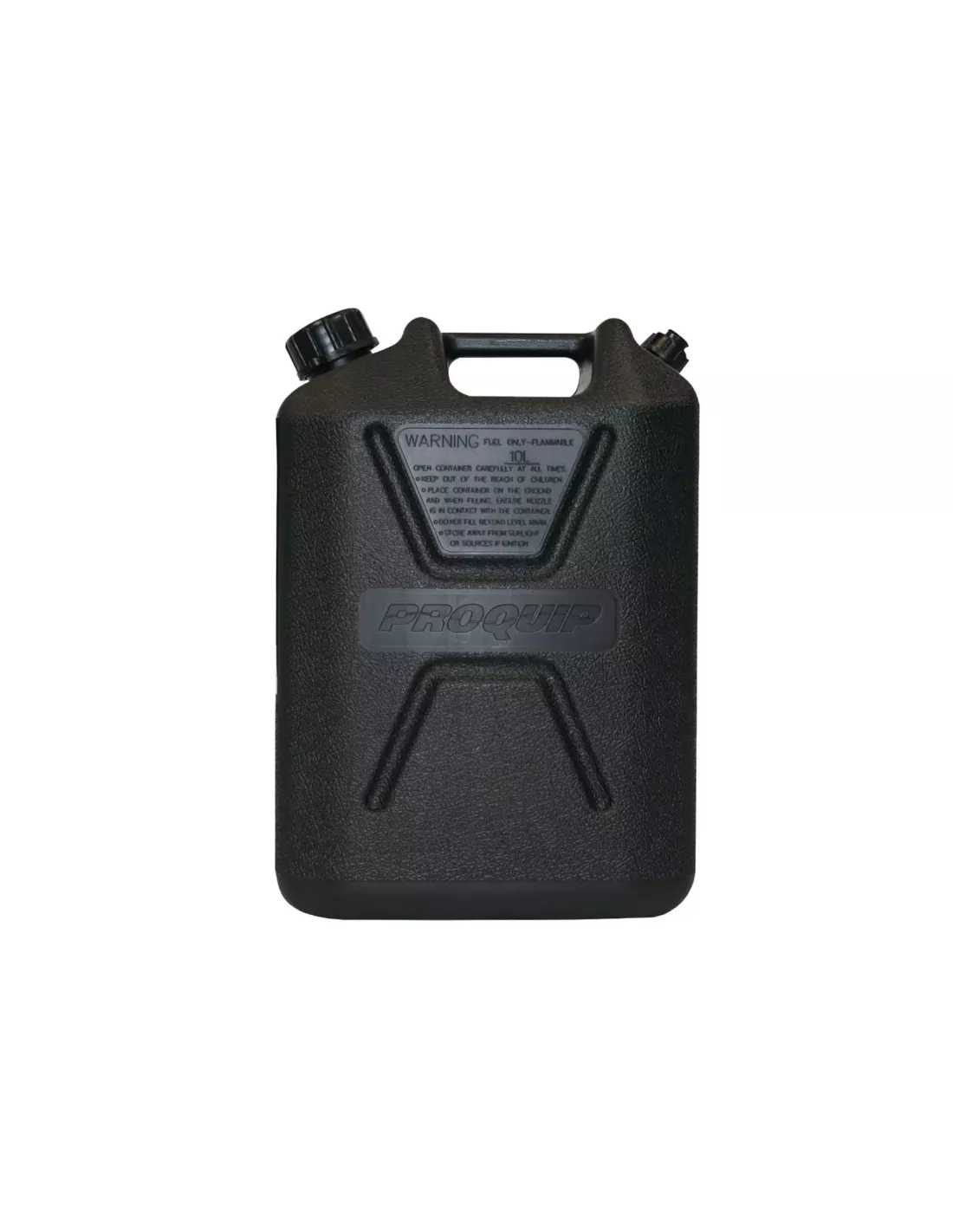 Jerrycan carburant - plastique noir 10L - avec bec verseur amovible