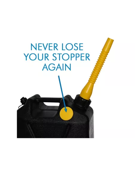 Jerrycan carburant - plastique noir 10L - avec bec verseur amovible