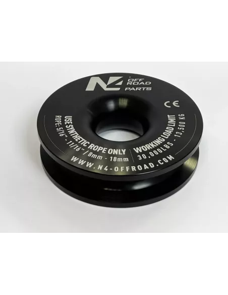 Anneau de treuillage 13.5T en aluminium anodisé noir