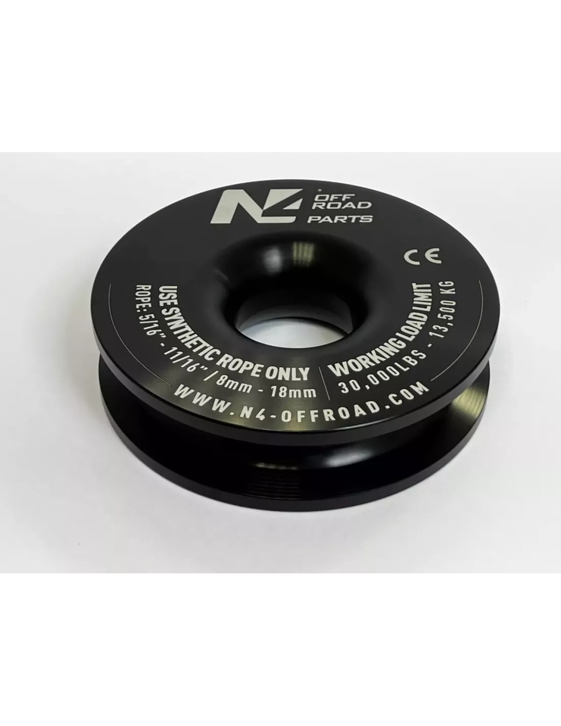 Anneau de treuillage 13.5T en aluminium anodisé noir