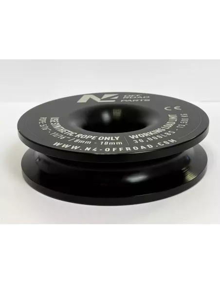 Anneau de treuillage 13.5T en aluminium anodisé noir