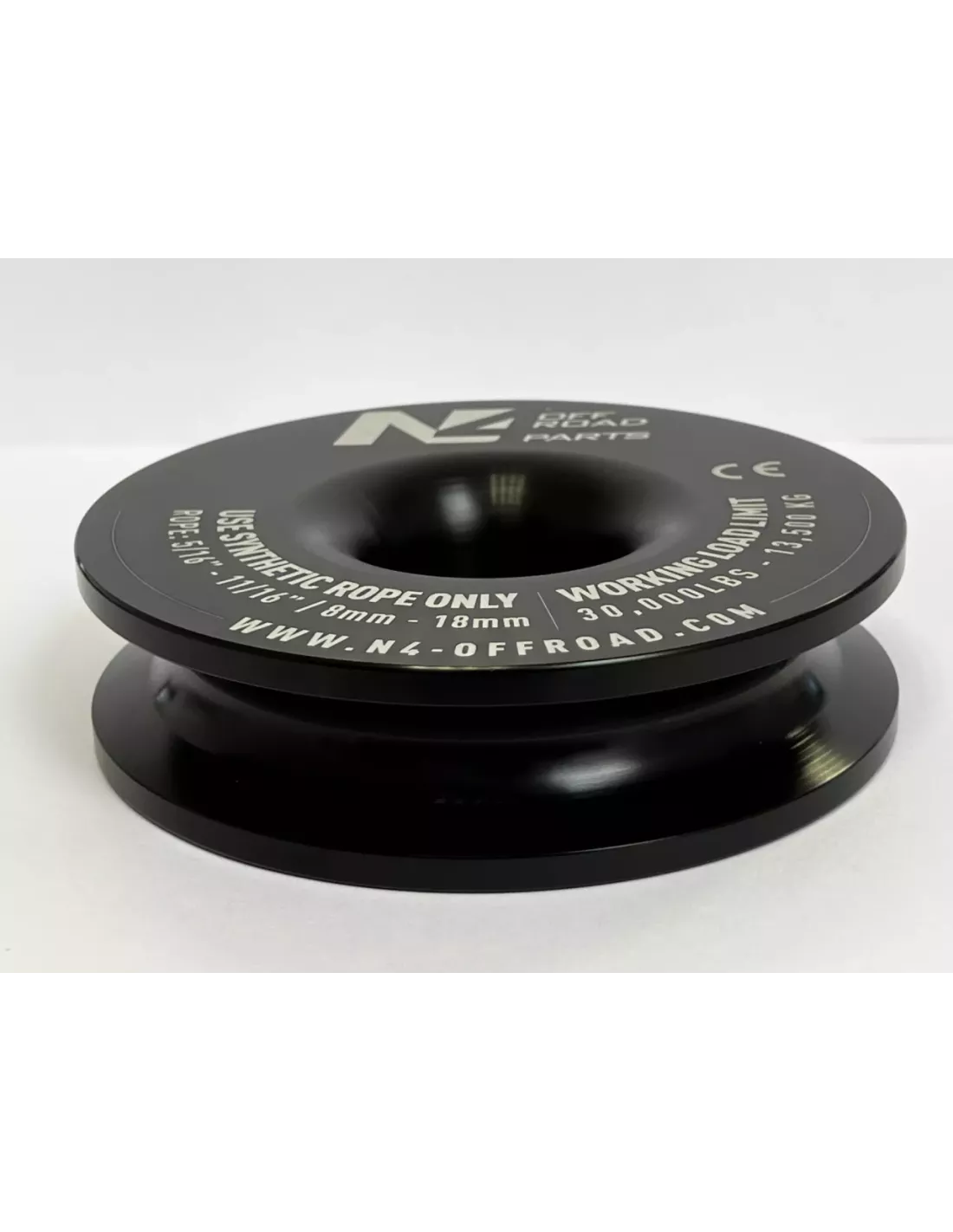 Anneau de treuillage 13.5T en aluminium anodisé noir