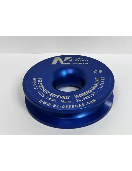 Anneau de treuillage 13.5T en aluminium anodisé bleu