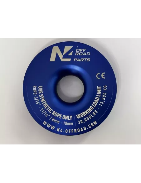 Anneau de treuillage 13.5T en aluminium anodisé bleu