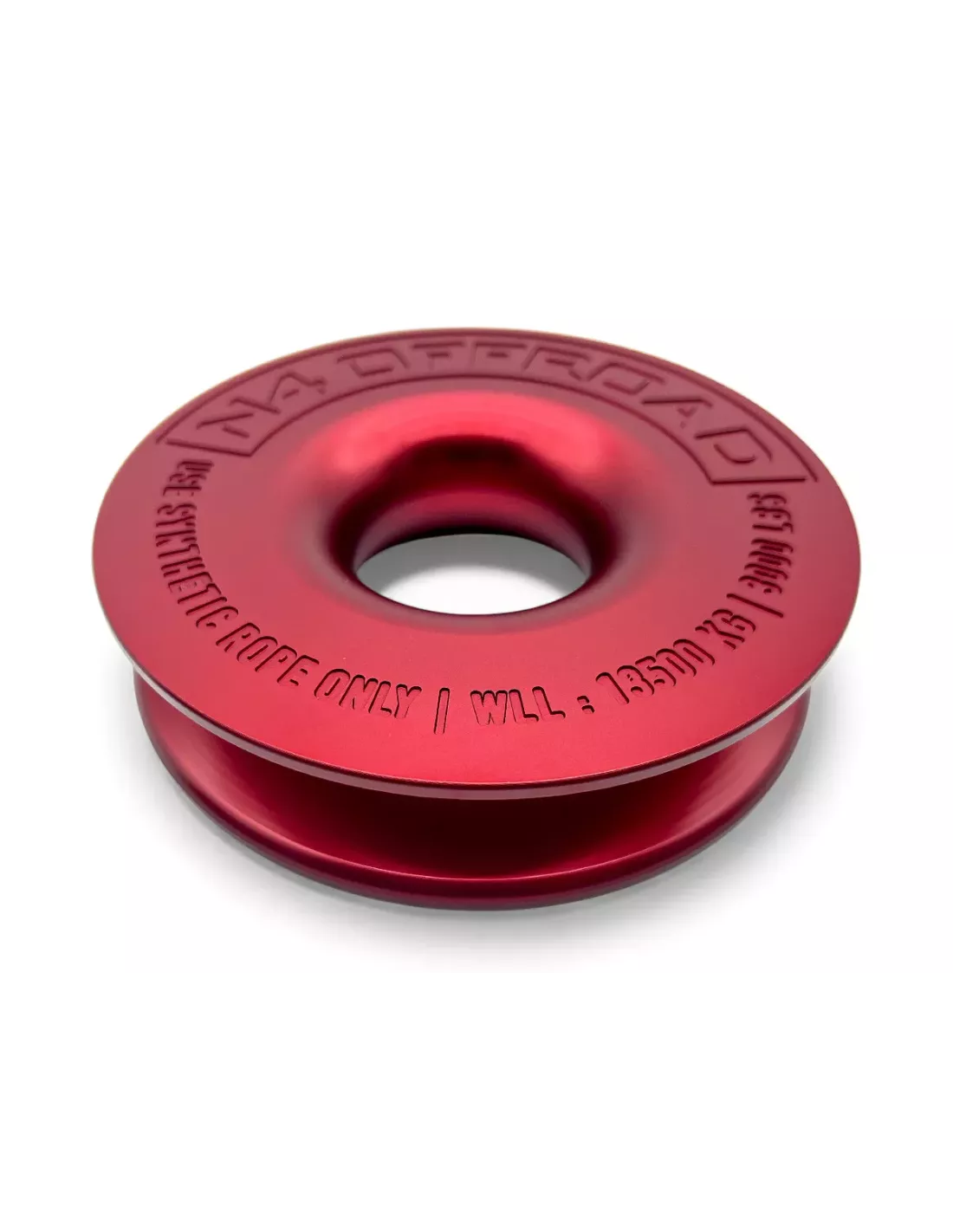 Anneau de treuillage alu 13.5T Ø148mm rouge avec etui