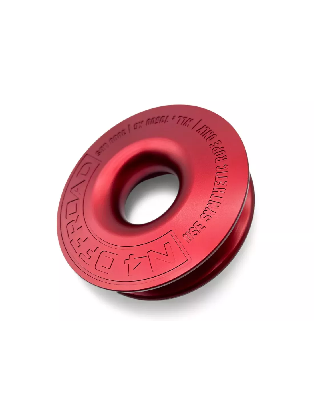 Anneau de treuillage alu 13.5T Ø148mm rouge avec etui