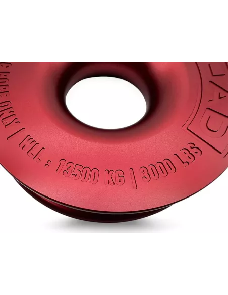 Anneau de treuillage alu 13.5T Ø148mm rouge avec etui
