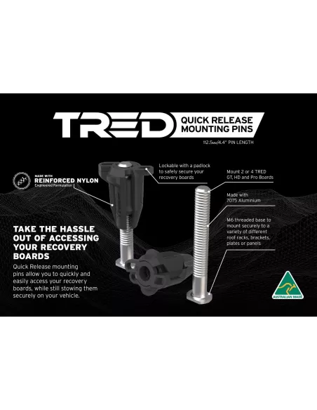 Axes à verrouillage rapide 113 mm pour plaque à sable Tred TRED -