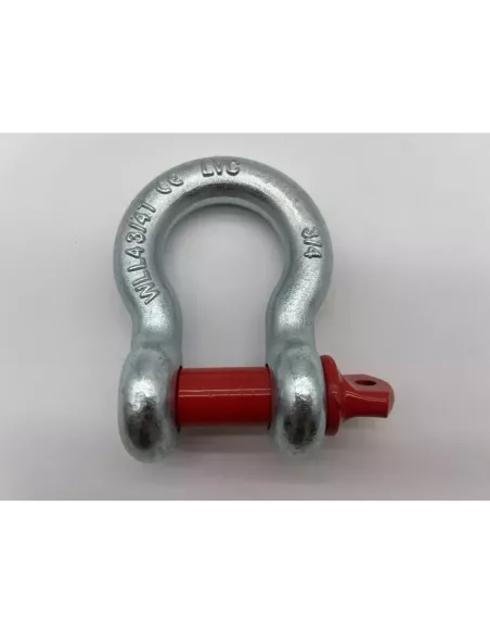 Manille lyre galvanisée - axe rouge - Ø22mm - 4750 kgs OUTBACK IMPORT