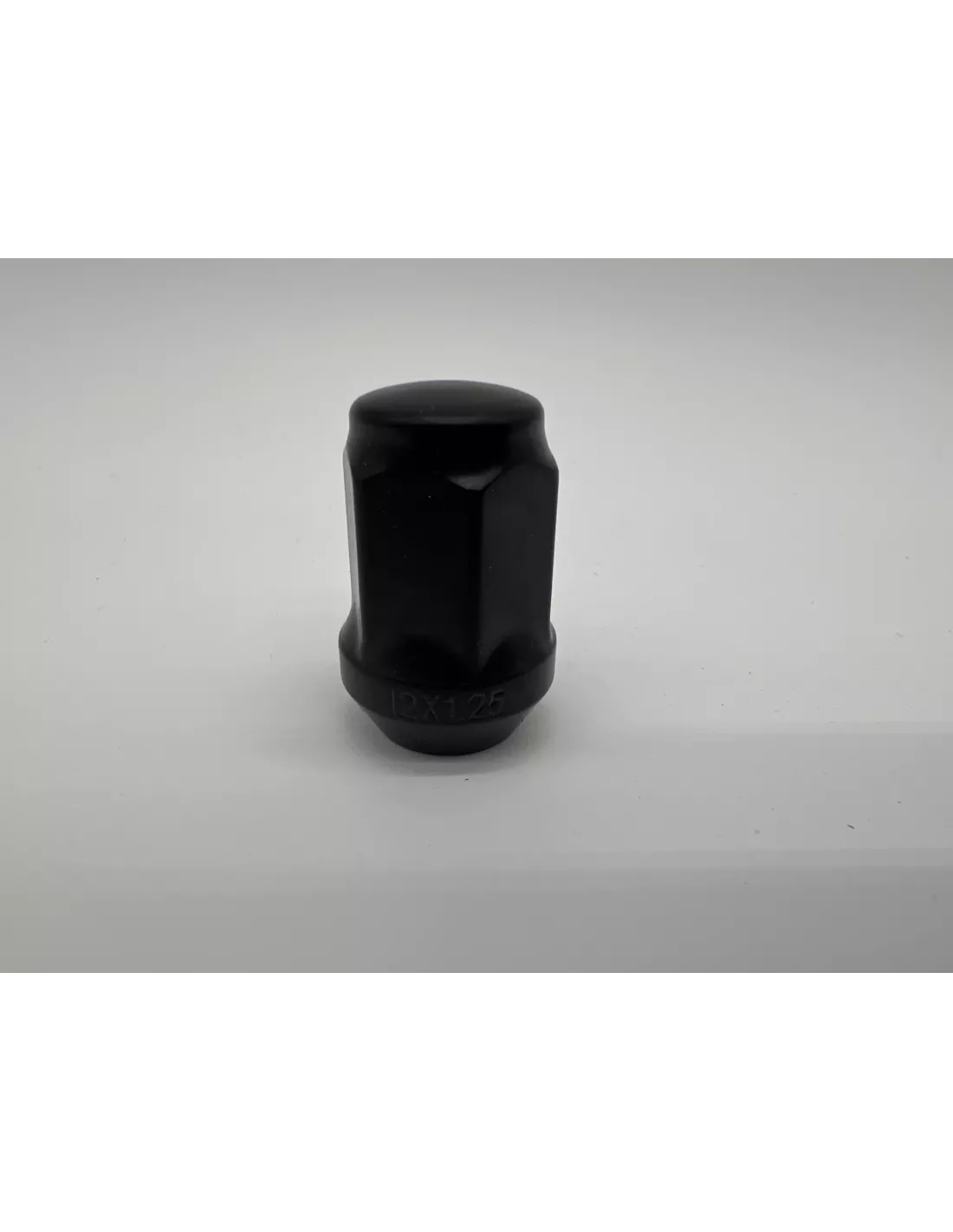 Ecrou de roue noir 12x125 - Hex 19mm - Cône 60° - L35mm