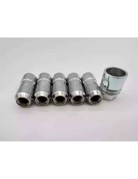Lot de 5 écrous de roue antivol chromés 14x150 - Cône 60° DTC PARTS -
