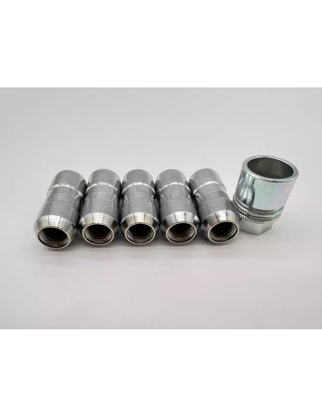 Lot de 5 écrous de roue antivol chromés 14x150 - Cône 60° DTC PARTS -