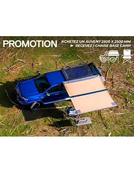 PROMO Auvent ARB 2500 x 2500 mm (avec LED incluse) + Chaise Base Camp