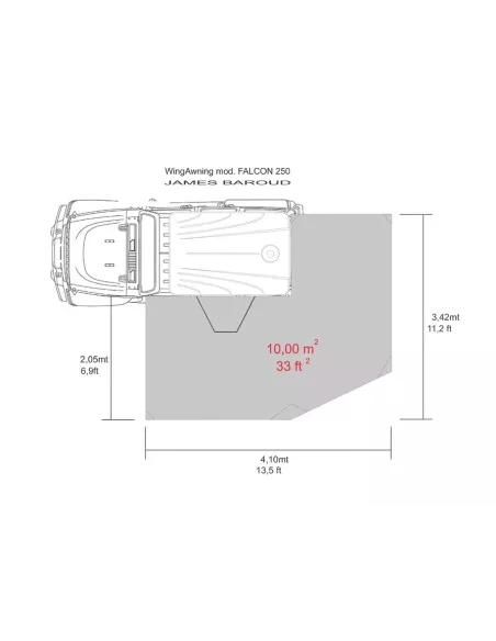 Store autoportant latéral droit ouverture 270° Falcon 250 - Tunnel
