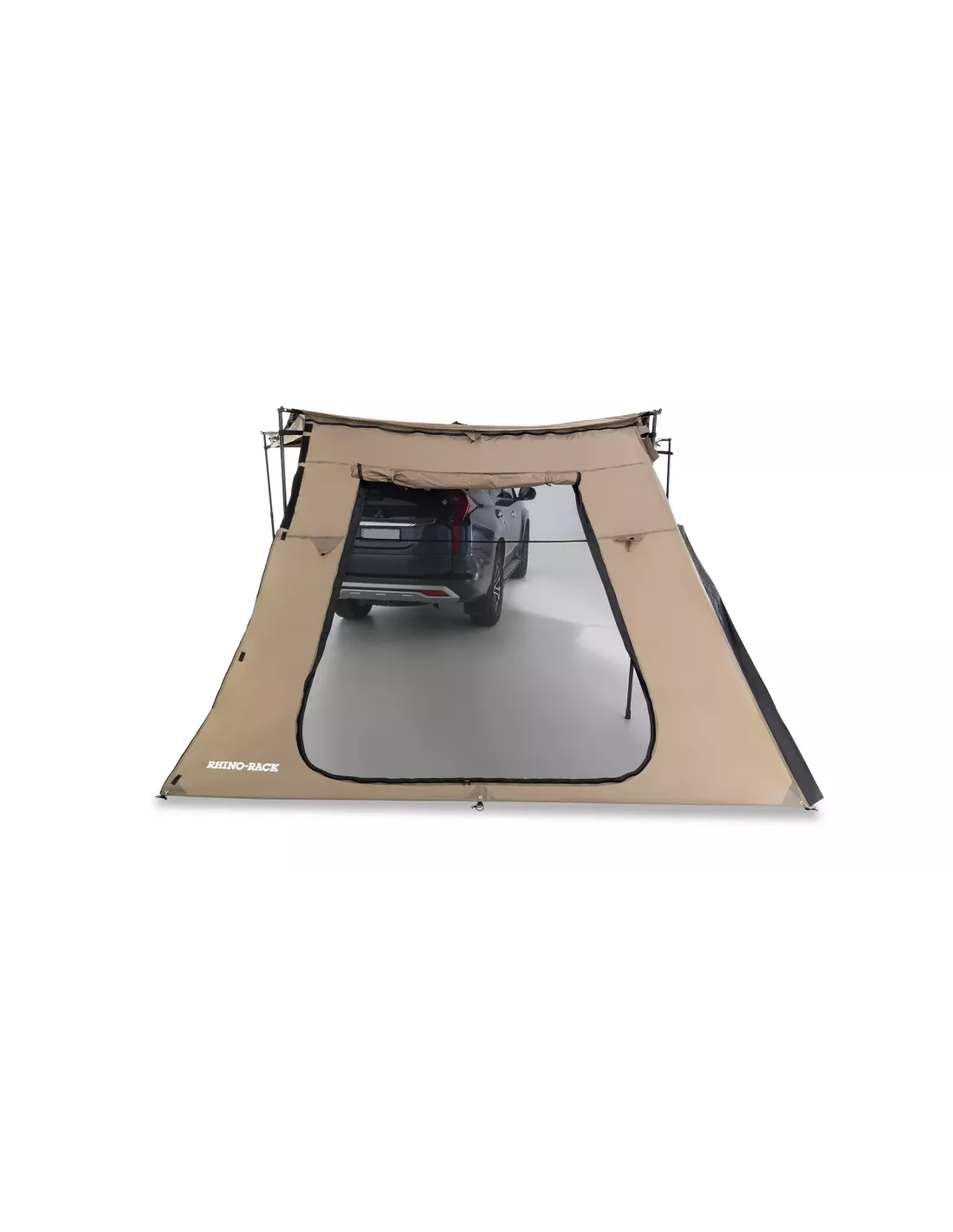 Paroi latérale trapézoïdale avec porte pour auvent Batwing compact