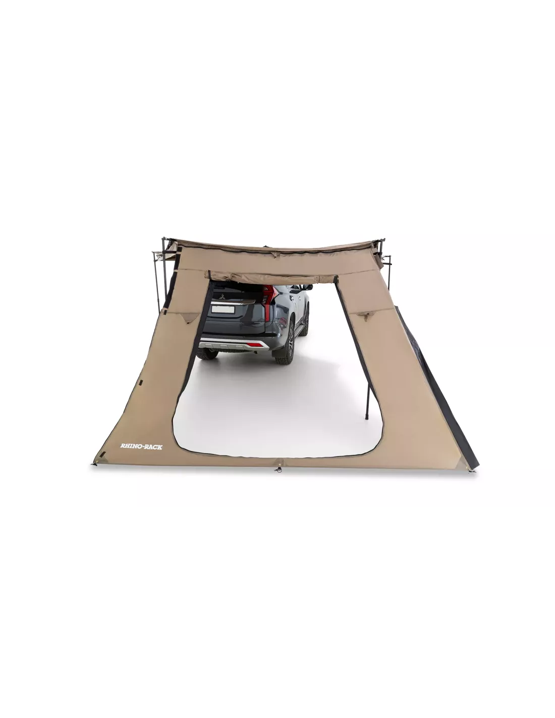 Paroi latérale trapézoïdale avec porte pour auvent Batwing compact