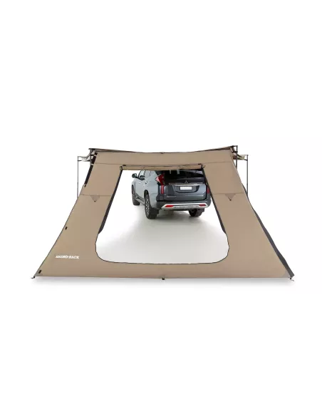 Paroi extension trapézoïdale avec porte pour auvent Batwing Rhinorack
