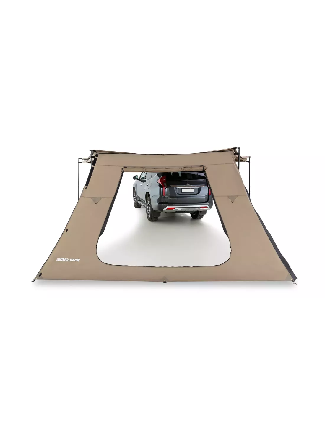 Paroi extension trapézoïdale avec porte pour auvent Batwing Rhinorack
