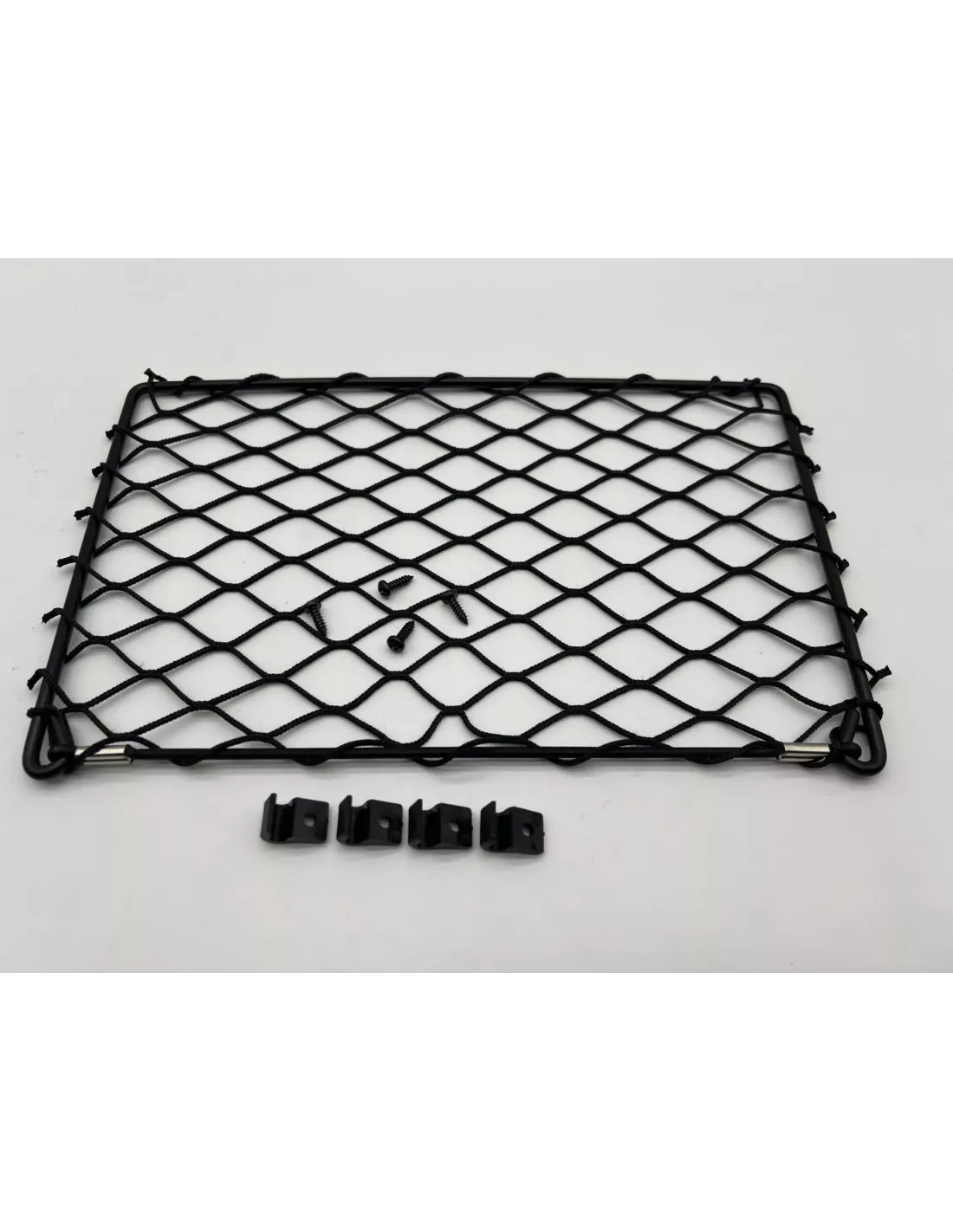 Filet de rangement avec cadre acier noir 312x200mm - avec cavaliers