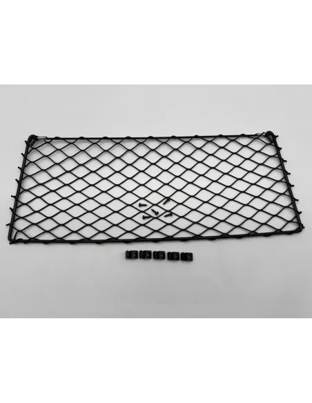 Filet de rangement avec cadre acier noir 500x200mm - avec cavaliers
