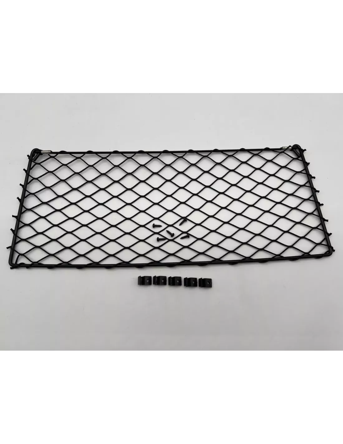 Filet de rangement avec cadre acier noir 500x200mm - avec cavaliers