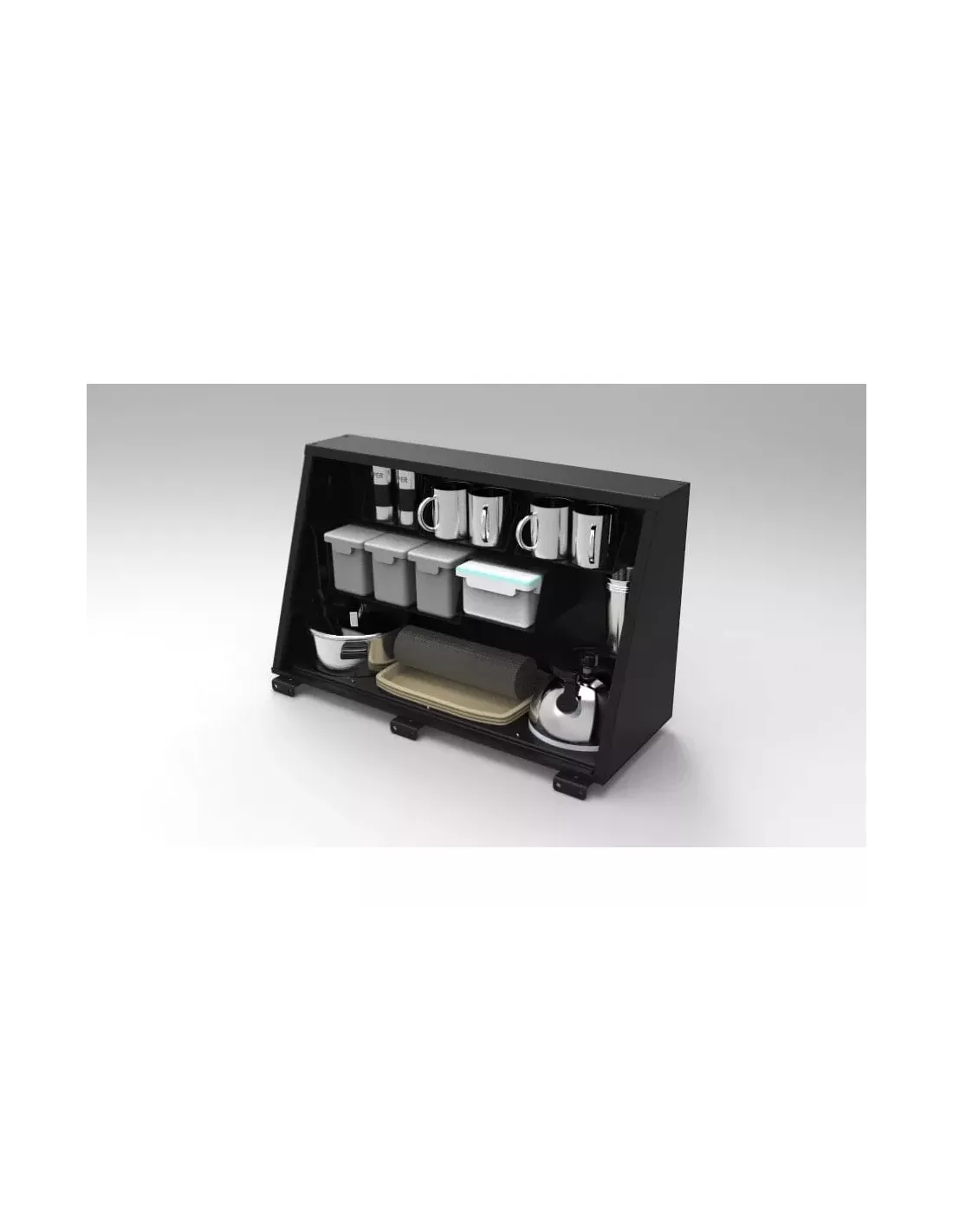 Ensemble de cuisine noir universel 750mm pour compartiments latéraux
