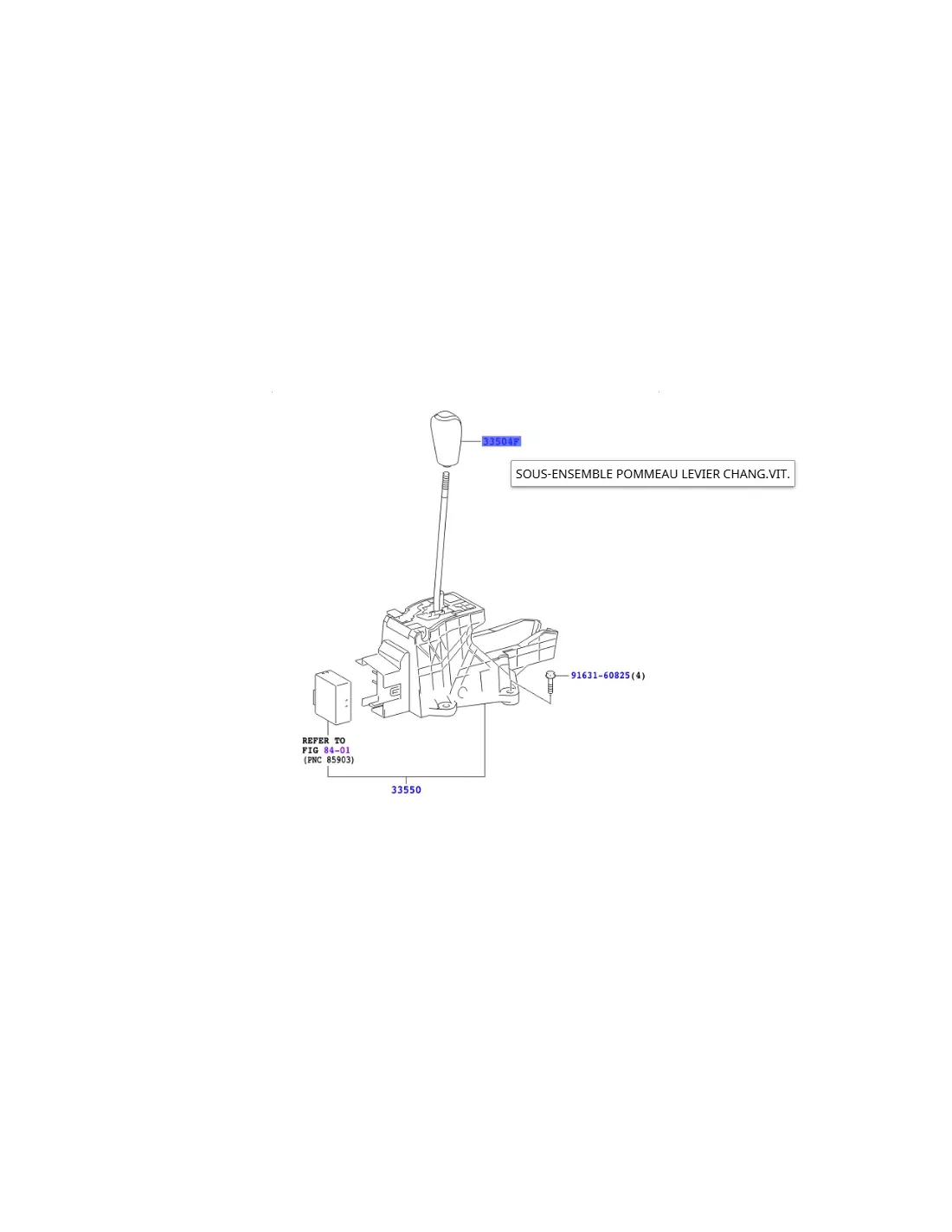 Pommeau de levier boite de vitesses automatique KDJ15 TOYOTA -