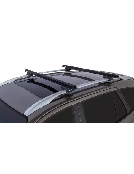 Kit 2 barres de toit noire HD 1250mm pieds CXB Heavy Duty RHINO RACK
