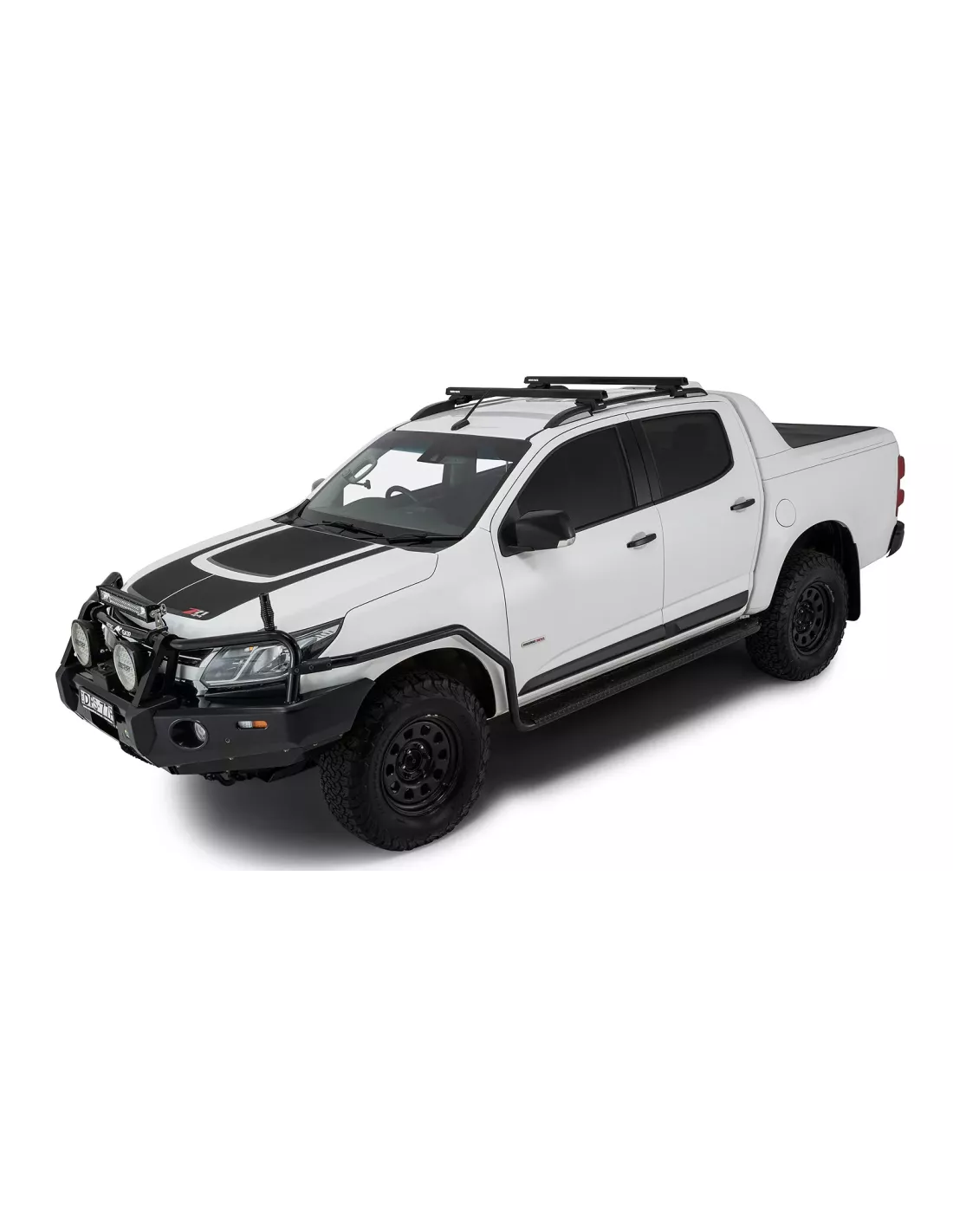 Kit 2 barres de toit noire HD 1250mm pieds CXB Heavy Duty RHINO RACK
