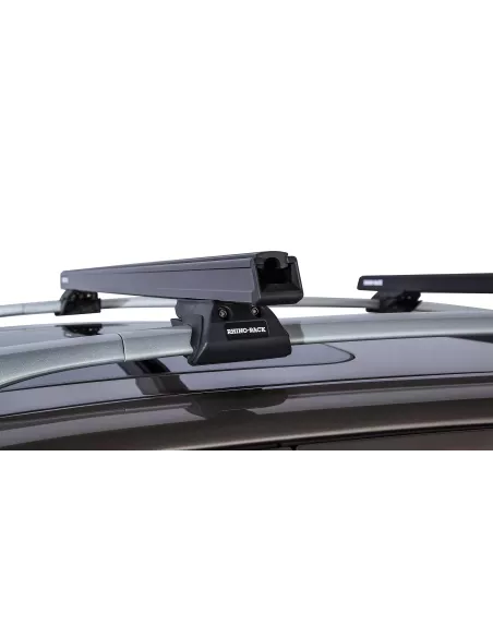 Kit 2 barres de toit noire HD 1250mm pieds CXB Heavy Duty RHINO RACK