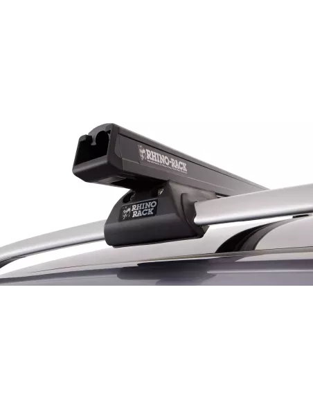 Kit 2 barres de toit noire HD 1250mm pieds CXB Heavy Duty RHINO RACK