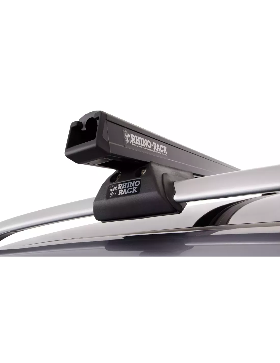 Kit 2 barres de toit noire HD 1250mm pieds CXB Heavy Duty RHINO RACK