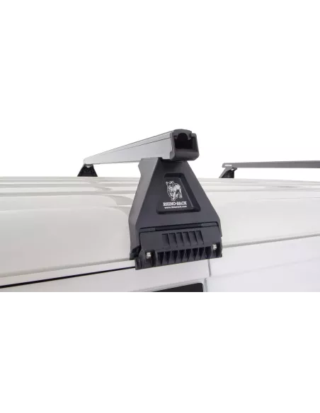 Kit 2 barres de toit noire Heavy Duty 1500mm avec pieds RL150 RHINO