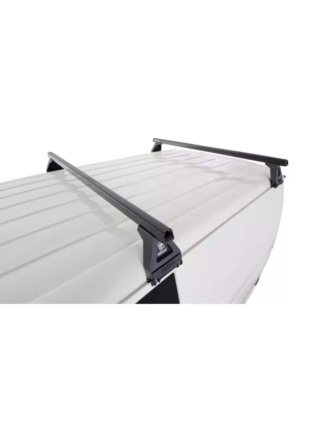 Kit 2 barres de toit noire Heavy Duty 1500mm avec pieds RL150 RHINO