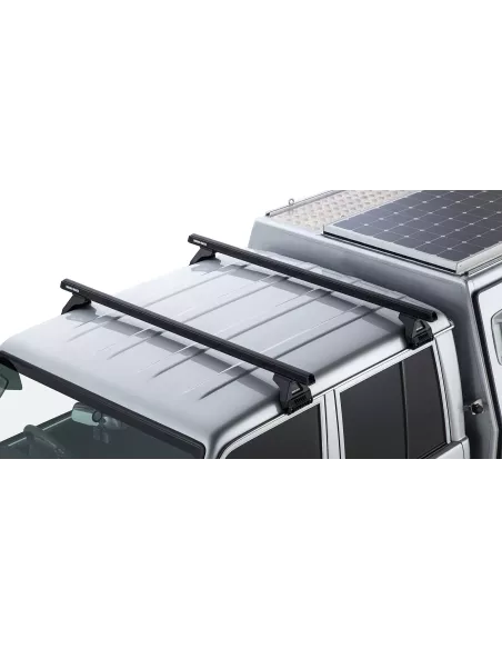 Kit 2 barres de toit noire Heavy Duty 1500mm avec pieds RL150 RHINO