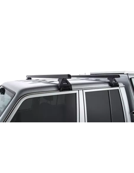 Kit 2 barres de toit noire Heavy Duty 1500mm avec pieds RL150 RHINO