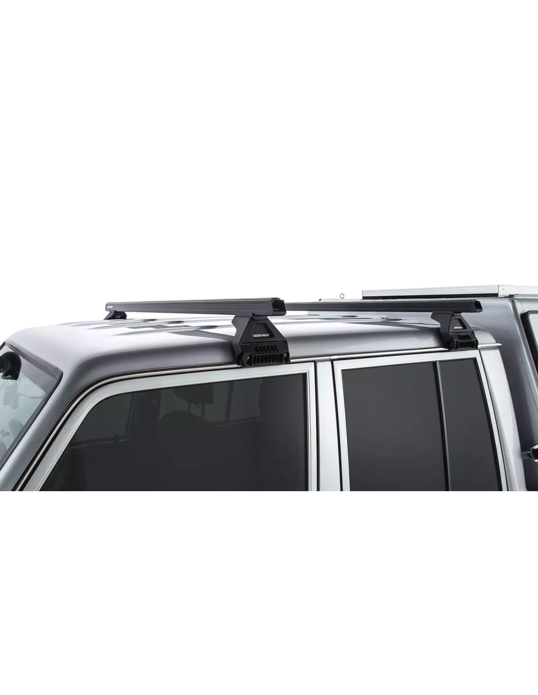 Kit 2 barres de toit noire Heavy Duty 1500mm avec pieds RL150 RHINO