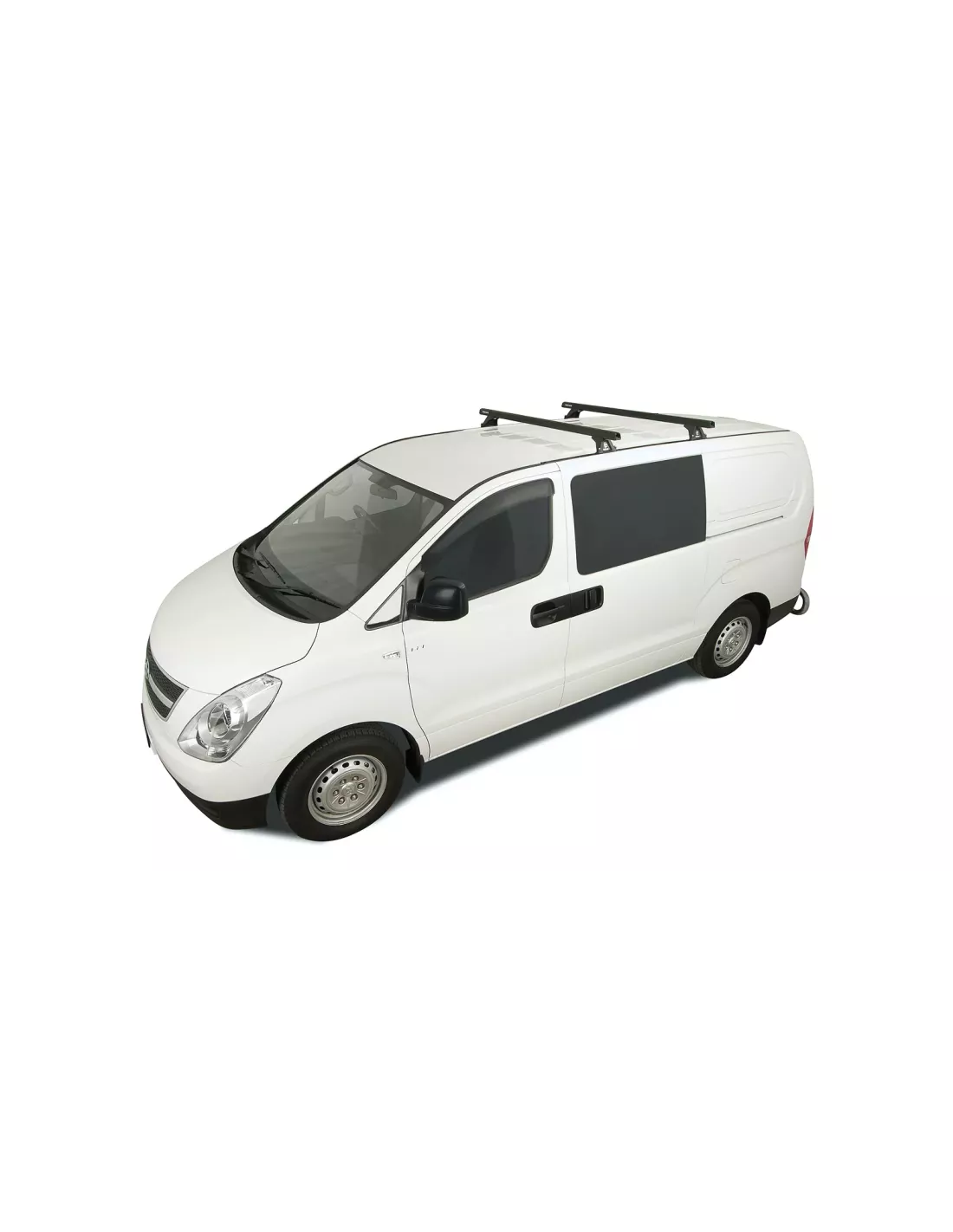 Kit 2 barres de toit noire Heavy Duty 1500mm avec pieds RLTF Hyundai