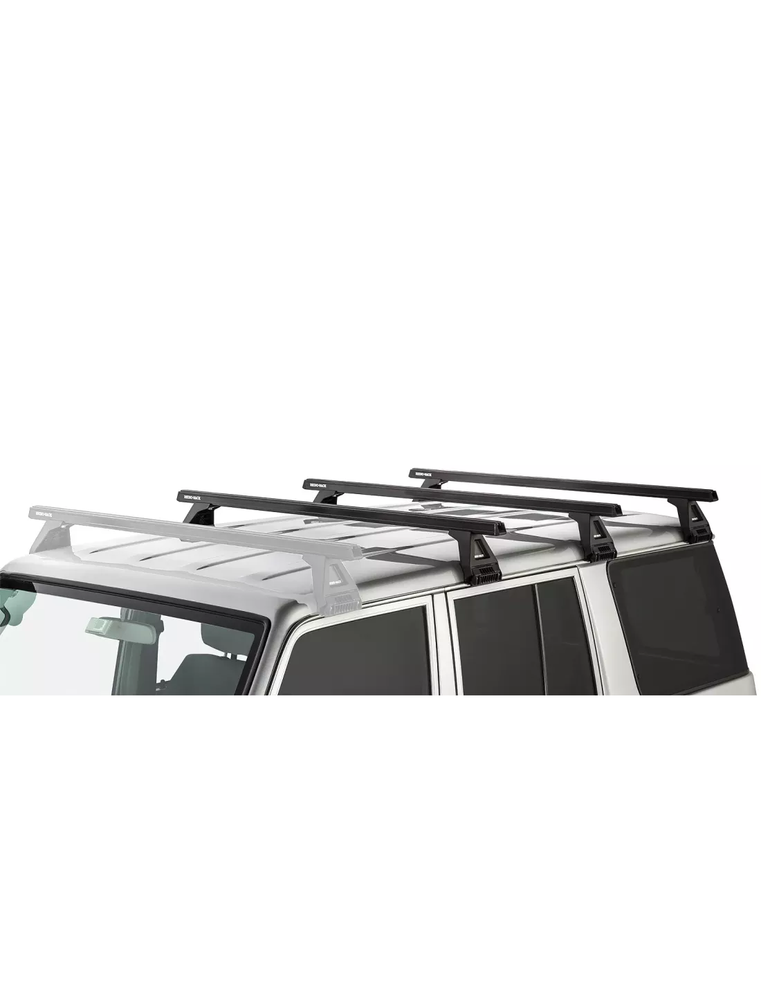Kit 3 barres de toit noire Heavy Duty 1500mm avec pieds RL150 Toyota
