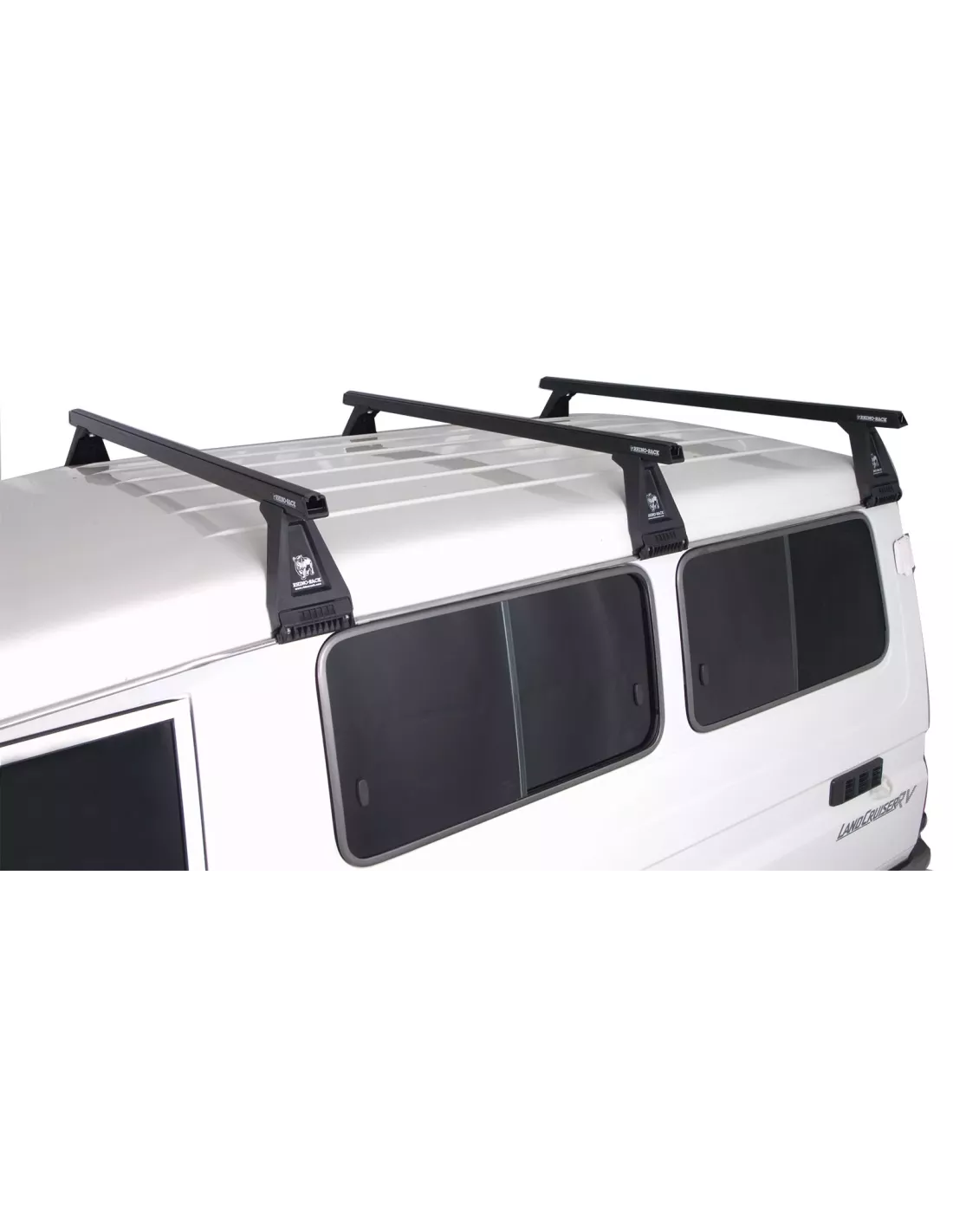 Kit 3 barres de toit noire Heavy Duty 1500mm avec pieds RL210 RHINO